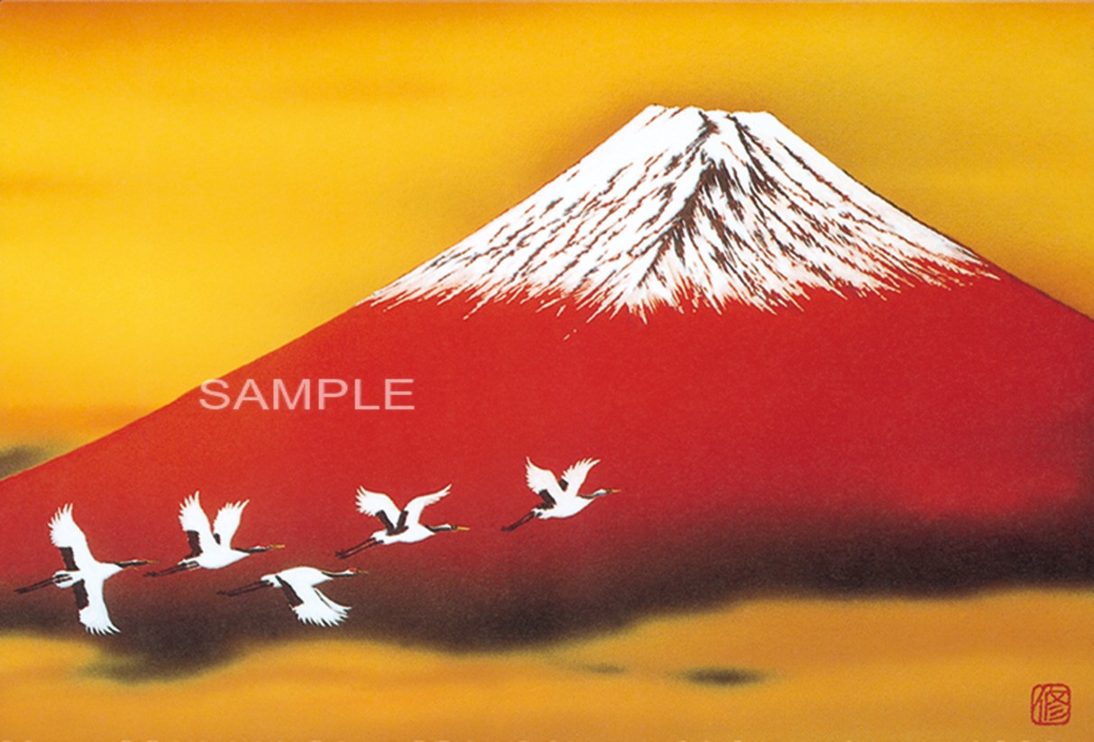 鶴赤富士